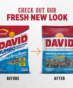 Alternative view of DAVID Seeds Buffalo Style Ranch Flavored Salted and Roasted Jumbo Sunflower Seeds, Keto Friendly Snack, 5.25 OZ Bags, 12 Pack 5.25 Ounce (Pack of 12)