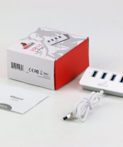 Artix M-325 USB 3.0 4-Port Portable Hub (NOT A Charger) with 2-Foot USB 3.0 Cable - 4-Port Hub with Stand (Silver) 14 81IO9knpbgL