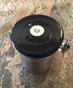 Coffee Gator Stainless Steel Canister - Medium 16oz, Silver Coffee Grounds and Beans Container with Date-Tracker, CO2-Release Valve, and Measuring Scoop - Ideal Coffee Lovers Gifts for Her - 2 Pack Travel Silver 52 81IPAZQKWL