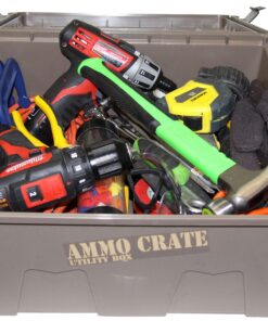 MTM ACR8-72 Ammo Crate Utility Box | Ammo, Survival or Hunting Gear Storage | O-Ring Seal for Water Resistant Dry Storage | Double Padlock tapped for Security | Carries 85lbs of Gear | Dark Earth 35 81IPyFZCZtL