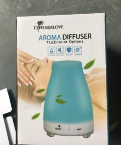 Diffuserlove Essential Oil Diffusers 200ML Remote Control Ultrasonic Mist Humidifiers BPA-Free Aromatherapy Diffuser with 7 Color Lights, Auto Shut-Off for Bedroom Office Kitchen White 34 81IQZtz5IL