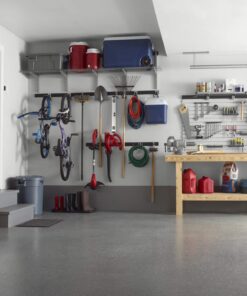 Rubbermaid FastTrack Alloy Steel Garage Storage System Rail, 84", Extra Durable Garage Organization for Yard Tools, Sports Equipment, Ladders 84" Rail 29 81ISThelENL