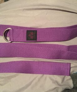 Clever Yoga Strap for Stretching – Yoga Straps in Standard 8 Foot or Extra Long 10 Foot Length 1.5 Inch Wide - Yoga Stretching Strap Thick Durable Cotton with Adjustable D-Ring Purple 96.0 Inches 21 81IUAZli0kL