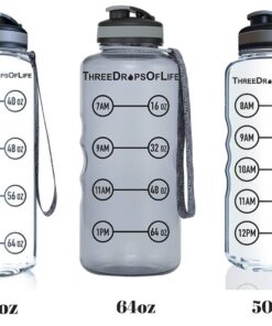 Three Drops of Life 64oz Water Bottle With Time Marker, Hydration Tracking Large Sports Water Bottle, The Largest Time Tracker Sport Bottles, Best Daily Water Intake Bottle 18 81IUdEri7uL