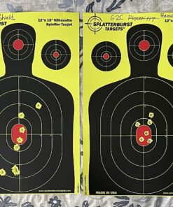 Splatterburst Targets - 12 x18 inch - Silhouette Splatter Target - Easily See Your Shots Burst Bright Fluorescent Yellow Upon Impact - Made in USA 10 pack 32 81IUsuifn4L