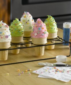 Nifty Ice Cream Cone Cupcake Baking Rack – Holds up to 12 Medium & Large Cupcake Cones, Non-Stick, Dishwasher Safe, Use for Baking, Cooling & Serving Treats 34 81IYJpmPdML 1