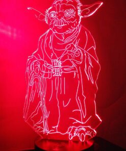 Alternative view of Master Yoda 3D Night Light LED Illusion Lamp Bedside Desk Table Lamp, Loveboat 7 Color Changing Lights with Acrylic Flat & ABS Base & USB Charger as Home Decor and A Best Gift Master Yoda