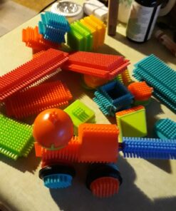 Battat- Bristle Blocks- STEM Interlocking Building Blocks- 50 pc Playset- Developmental Toys for Toddlers & Kids- Basic Builder Bucket- 2 Years + 50 pcs 33 81IZLO3dLbL