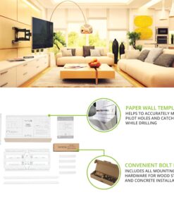 Kanto PDX650W Full Motion Articulating TV Wall Mount for 37-inch to 75-inch TVs | Low Profile with 22" Extension | Integrated Cable Management | Swivel and Tilt Capable | White 34 81IZyHaj0YL