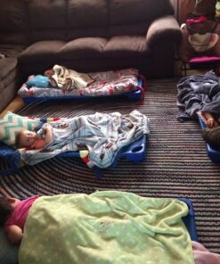 Sprogs Heavy Duty Childrens Standard 52"L Stackable Daycare Cots for Preschool Kids Sleeping, Resting, and Naptime, SPG-021-5, Blue (Pack of 6) Standard (52" L) 27 81Ia3ncFZWL