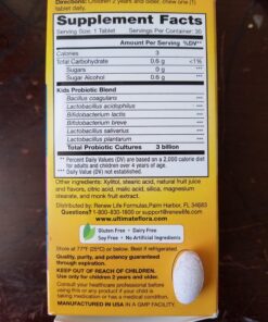 Renew Life Kids Chewable Probiotic Tablets, Daily Supplement Supports Digestive and Immune Health, Berry-licious Flavor, Dairy, Soy and gluten-free, 3 Billion CFU, 30 Count 30 Count (Pack of 1) 42 81IaycOey8L