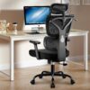Winrise Office Chair Ergonomic Desk Chair, High Back Gaming Chair, Big and Tall Reclining Comfy Home Office Chair Lumbar Support Breathable Mesh Computer Chair Adjustable Armrests (Black) Black 11 81IfUhyI8KL