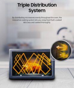 SAMSUNG 1.1 Cu Ft Countertop Microwave Oven w/ Grilling Element, Ceramic Enamel Interior, Auto Cook Options,1000 Watt, MG11H2020CT/AA, Stainless Steel, Black w/ Mirror Finish,15.8"D x 20.4"W x 11.7"H 27 81Ihx2dKxWL