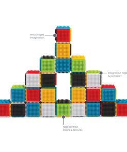 Infantino Press & Stay Sensory Blocks for Babies Age grade 6m+ , 24-Piece Set, Multicolor 15 81Ii teEwEL