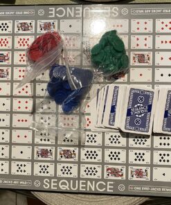 SEQUENCE- Original SEQUENCE Game with Folding Board, Cards and Chips by Jax ( Packaging may Vary ) White, 10.3" x 8.1" x 2.31" Multicolor 39 81IjWhrCBdL