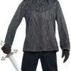 Mens Medieval Knight Chain Mail Look Tunic with Coif Hood Fancy Dress Accessory 1 Multicolor 16 81IkHcJNpL