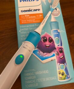 Philips Sonicare for Kids 3+ Bluetooth Connected Rechargeable Electric Power Toothbrush, Interactive for Better Brushing, Turquoise, HX6321/02 34 81IldpyAksL