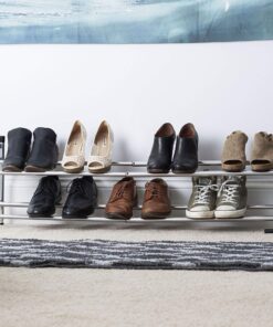 Household Essentials 2101 Expandable Two-Tier Shoe Rack | Adjustable Rods for Different Sizes | Chrome 10 81ImaS9HI8L