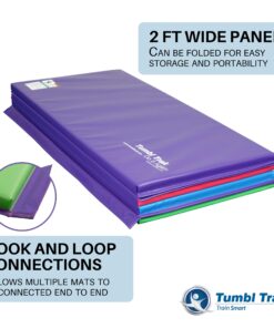 Tumbl Trak Folding Tumbling Panel Mat for Gymnastics, Cheer, Dance, and Fitness Bright Pastel 4ft x 8ft x 2in 13 81InUYdEqwL