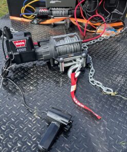 WARN 94000 4000 DC Series 12V Electric Winch with Steel Cable Rope: 7/32" Diameter x 43' Length, 2 Ton (4,000 lb) Capacity Model 94000 8 81Iosg2PVyL