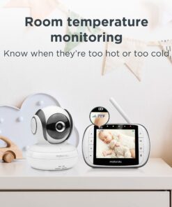 Motorola MBP36S-2 Video Baby Monitor -Two Cameras, 3.5" LCD Color Screen Display, 2-Way Audio -Remote Pan, Tilt, Zoom, Infrared Night Vision -5 Lullabies, Room Temperature Display, 1000ft Range 2-Cameras 13 81Ip595V0fL