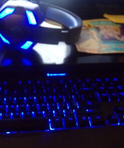 Soundbot SportsBot SS301 Blue LED Gaming Over-Ear Headset Headphone, Keyboard & Mouse Combo Set w/ 40mm Speaker Driver, Microphone, Multimedia Keys & Window Key Lock, 4 DPI Levels (BLU) 46 81IpJTfS4hL