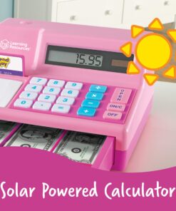 Learning Resources Pretend & Play Calculator Cash Register Pink - 73 Pieces, Ages 3+, Cash Register for Kids, Play Money for Kids, Toddlers Toys, Toy Register 21 81IpQK8 inL 2