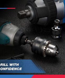 NEIKO 20754A 3/8” Drill Chuck Adapter | Chuck Drill for Impact Drivers with 1/4 Inch Quick Change Shank | Drill Converter Includes 1/2-Inch Adapter for Impact Guns | Hex to Chuck Drill Bit Adapter Hex to Chuck Adapter Keyed 22 81Iqa1YOqCL