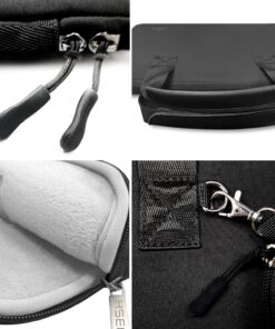 Hseok 13-14 inches Laptop Sleeve Elastic Neoprene Case, Water Repellent Notebooks Hand Bag with Handle and Small Case,Black 13-13.5 inch Black 18 81IrTPserxL