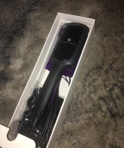 Ionic Hair Straightener Brush Upgrade 2.0,GLAMFIELDS Electrical Heated Hair Straightening with Faster Heating, MCH Ceramic Technology, Auto Temperature Lock, Anti Scald, Heat Resistant Glove(Black-01) Black 74 81It9XbBi4L