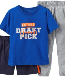 Carter's Baby Boys' 3 Piece Graphic PJ Set (Baby) - Draft Pick 12 Months
