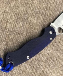 Spyderco Para Military 2 Signature Midnight Blue Knife with 3.42" CPM S110V Steel Blade and Durable G-10 Handle - PlainEdge - C81GPDBL2 55 81Iva352hbL