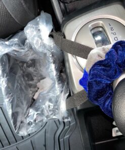 KMMOTORS Car Trash Can, Leather Trash Bag Foldable Hanging bin, Cute car Gadgets, Garbage Container, Vegan Leather(Medium, Black) Medium 42 81IxHxKUbiL