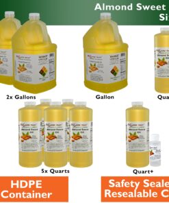 Almond Sweet Oil - 1 Quart - 32 oz - Safety Sealed HDPE Container with resealable Cap - 100% Pure and Natural for Hair, Skin, Massage and Cooking 27 81IygQ3PPL