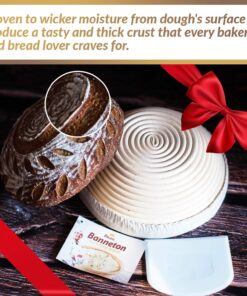 9 Inch Bread Banneton Proofing Basket - Baking Bowl Dough Gifts for Bakers Proving Baskets for Sourdough Bread Scraper Tool Starter Proofing 9 inch White Scraper 36 81IzZHxqgjL