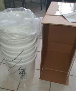 5 Gallon White Bucket & Lid - Durable 90 Mil All Purpose Pail - Food Grade - BPA Free Plasti (5 Gal. w/Lids - 3pk) 3 36 81J d082vmL