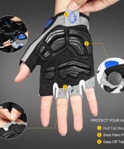 INBIKE Cycling Gloves for Men and Women with 5MM Shock-Absorbing Gel Pad, Anti-Slip Half-Finger Bike Gloves for MTB Biking Bicycle and Riding Blue XX-Large 16 81J0Gf4mjlL