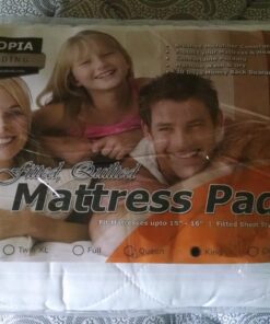 Utopia Bedding Quilted Fitted Mattress Pad (King) - Elastic Fitted Mattress Protector - Mattress Cover Stretches up to 16 Inches Deep - Machine Washable Mattress Topper White King 58 81J1PMwnXWL
