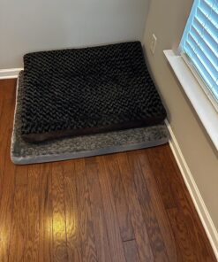 Furhaven Orthopedic Dog Bed for Large Dogs w/ Removable Washable Cover, For Dogs Up to 95 lbs - Ultra Plush Faux Fur & Suede Mattress - Chocolate, Jumbo/XL Ultra Plush Curly Faux Fur (Chocolate) 40.0"L x 32.0"W x 4.0"Th Orthopedic Foam 38 81J2TNcLbiL 1