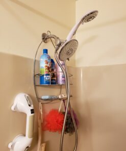 HotelSpa 30-Setting Ultra-Luxury 3 Way Rainfall Shower-Head/Handheld Shower Combo with Patented ON/OFF Pause Switch (Dual White/Chrome Finish) 5 ft Hose Chrome & White 27 81J3GBMimiL