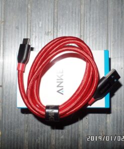 Anker USB C Cable, PowerLine+ USB-C to USB 3.0 cable (3ft/0.9m), High Durability Type C Braided Charging Cable Compatible with Samsung Galaxy S10, S9, Huawei P10, P9, Sony XZ, HTC 10 and More (Red) 3ft Red 67 81J4OXghzcL