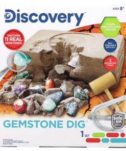 Discovery Kids Gemstone Dig Stem Science Kit by Horizon Group Usa, Excavate, Dig & Reveal 11 Real Gemstones, Includes Goggles, Excavation Tools, Streak Plate, Magnifying Glass & More 28 81J5I8nrnRL