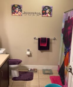 Black 5.5" x 22" Bathroom Rules Wash Brush Floss Flush Quote Saying Wall Sticker Home Decal Decor for Bathroom 5.5" x 22" Black 18 81J641ZDFsL