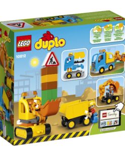 LEGO DUPLO Town Truck & Tracked Excavator 10812 Dump Truck and Excavator Kids Construction Toy with DUPLO Construction Worker Figures (26 Pieces) Standard 27 81J6FbG9feL