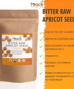 Miracle Farming Bitter Apricot Seeds / Kernels, California USA Grown, Pesticide and Herbicide-Free, Non GMO, Vegan, Raw & Large, The Best Natural Source of Vitamin B17, In an Easy Resealable Pouch (1LB) 23 81J9avljsqL