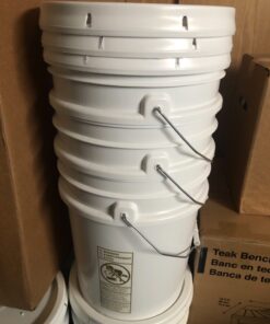 5 Gallon White Bucket & Lid - Durable 90 Mil All Purpose Pail - Food Grade - BPA Free Plasti (5 Gal. w/Lids - 3pk) 3 28 81JAdGndO2L