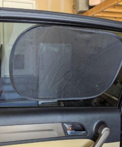 Enovoe Car Window Shades for Baby (21"x14") - 4 Pack - Sun Shade Blocker, Cling Window Cover - Glare Shield and UV Rays Protection for Your Child - Side Window Screens for SUV- Mesh Car Window Shade Black 33 81JBpMfdbpL