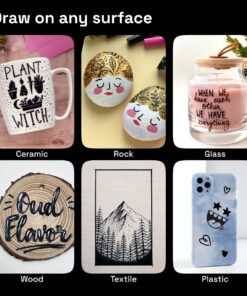 ARTISTRO Black Paint Pens for Rock Painting, Stone, Ceramic, Glass, Wood, Tire, Fabric, Metal, Canvas. Set of 5 Water Based Black Markers for Acrylic Painting Extra Fine Point Tip 5 Extra-Fine Black 27 81JCQyh1zKL