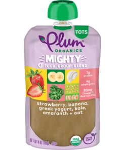 Alternative view of Plum Organics Mighty 4 Organic Toddler Food - Strawberry, Banana, Greek Yogurt, Kale, Amaranth, and Oat - 4 oz Pouch (Pack of 12) - Organic Fruit and Vegetable Toddler Food Pouch Strawberry, Banana, Greek Yogurt, Kale, Amaranth & Oat 4 Ounce (Pack of 12)