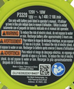 Ryobi P3320 18 Volt Hybrid One+ Battery or AC Powered Adjustable Indoor/Outdoor Shop Fan (Battery and Extension Cord Not Included/Fan Only) 1 22 81JDfuZsSL
